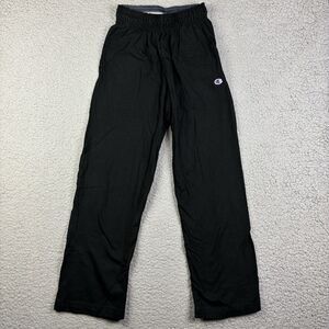 Champion Sweatpants Men's‎ S Open Leg Drawstring Embroidered Logo Pocket Black